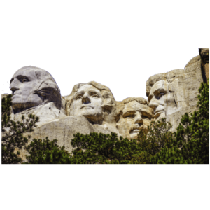 The four presidents at mount rushmore in south dakota