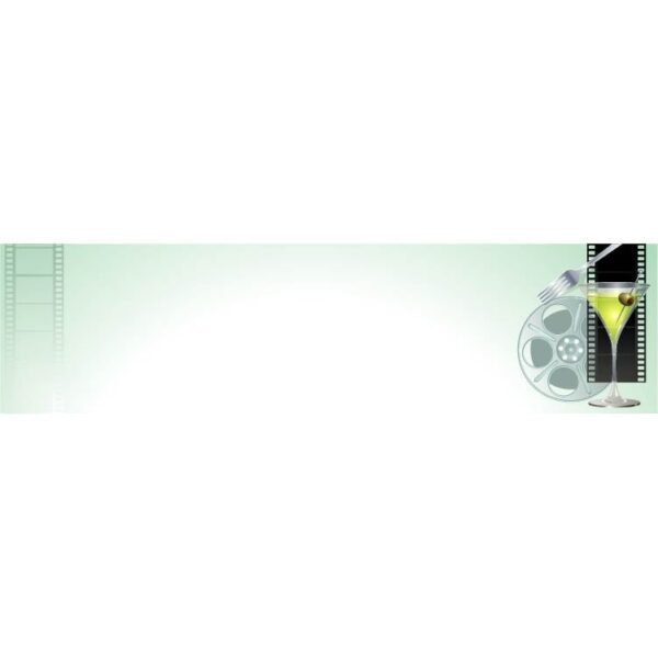 Theatre movie scene banner and martini with space for text