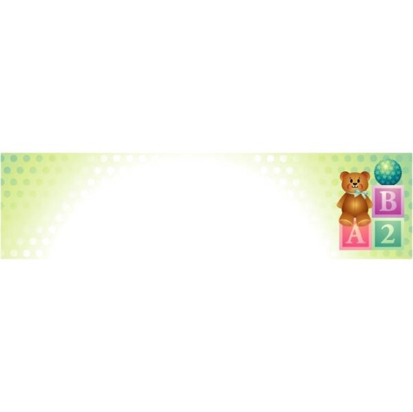 Toys bear teddy plastic ball and blocks banner with copy space