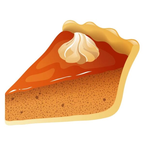 Triangular slice pumpkin pie