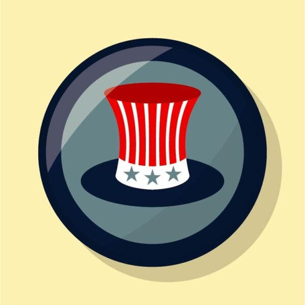 United States uncle sam hat button