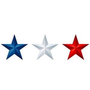 United states flag star with white red and blue color star