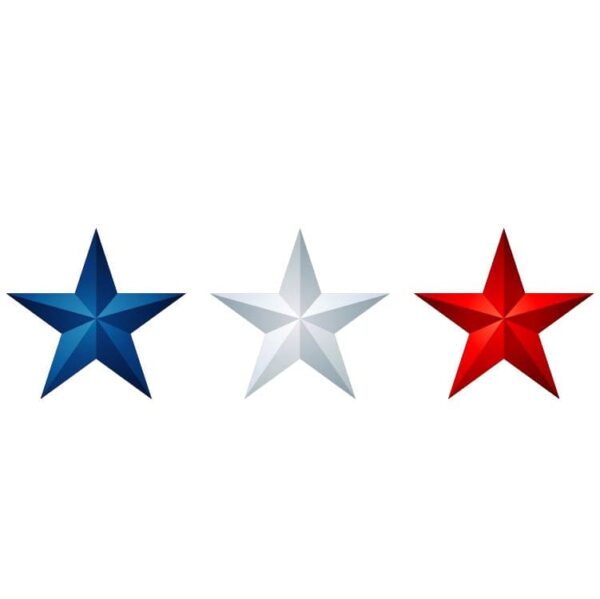 United states flag star with white red and blue color star
