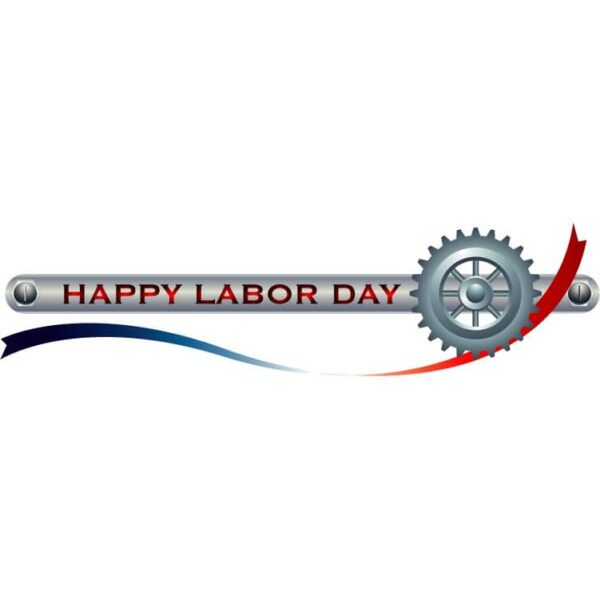 United states theme happy labor day with bicycle crank icon