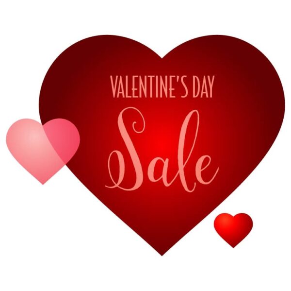Valentines day sale with heart