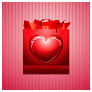 F:\Extra\New folder 30\Valentines red hearts shopping bag with heart shape pink background