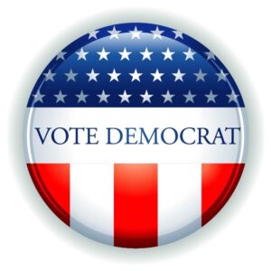 Vote democrat election campaign circle button