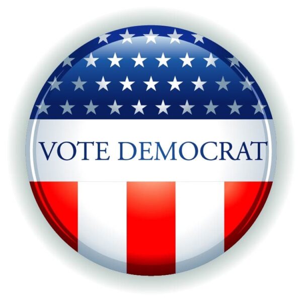 Vote democrat election campaign circle button