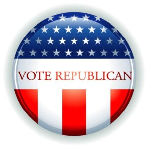 Vote republican election campaign circle button