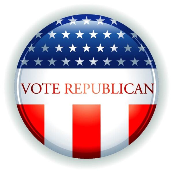 Vote republican election campaign circle button