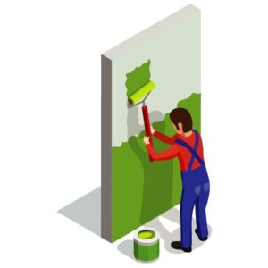 Wall painting composition or Workers in uniforms wall paintings