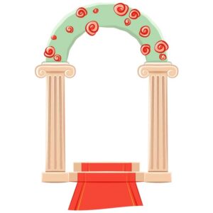 Wedding flowers arch icon