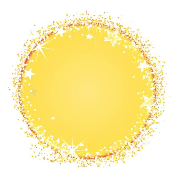 Yellow round frame with stars