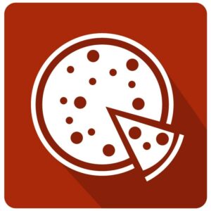 Yummy pizza icon or restaurant pizza icon