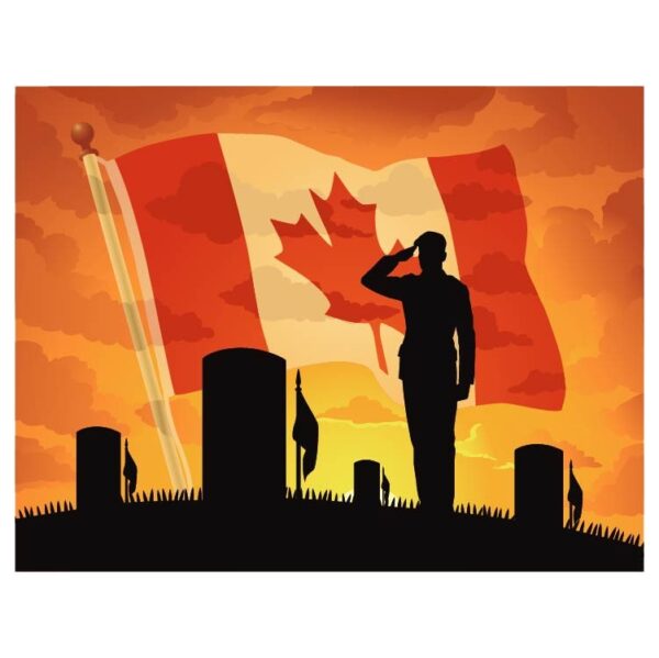 canadian man salute martyr statue