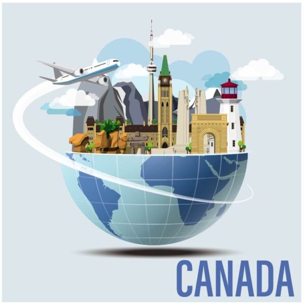 Canada landmark global travel and journey infographic