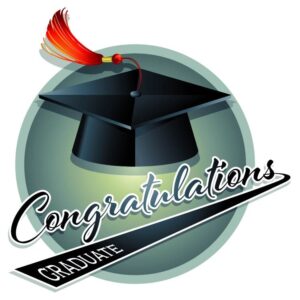 Congratulations graduates with graduate cap