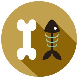 Dog and fish bone icon