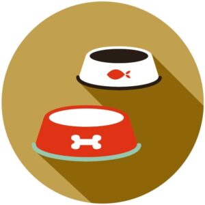 Dog and fish bowl icon