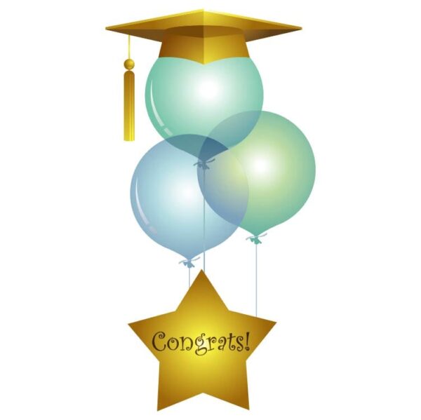 Graduation congrats balloons with cap