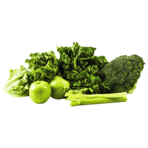 Green fruits and vegetables