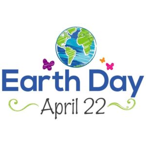 Happy earth day with environmental concept in drawing style and earth