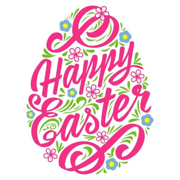 Happy easter lettering and graphic elements