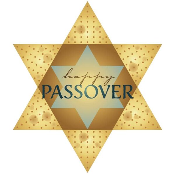 Happy passover jewish stars with matza