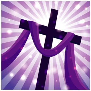 Lenten cross with glory background easter day or Crucifixion of jesus christ