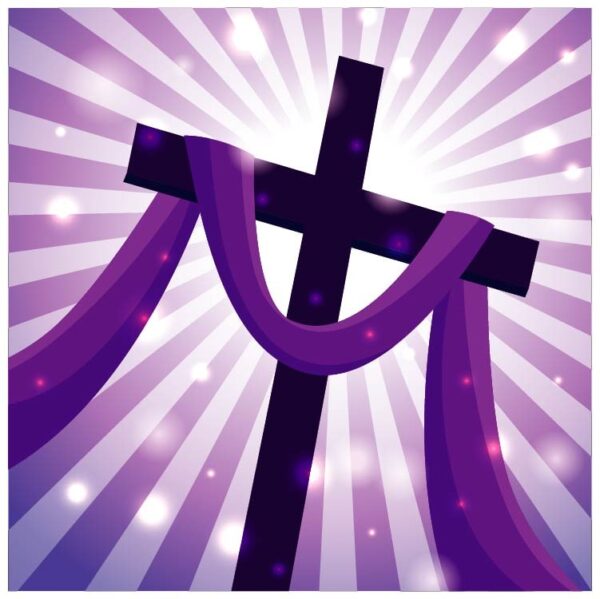 Lenten cross with glory background easter day or Crucifixion of jesus christ