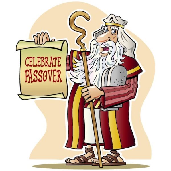 Moses holding celebrate passover greetings