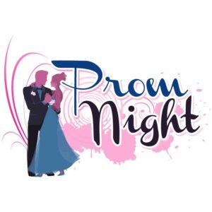 Prom night girl and boy couple dance