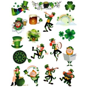 Set for saint patricks day in cartoon style shamrock leprechaun