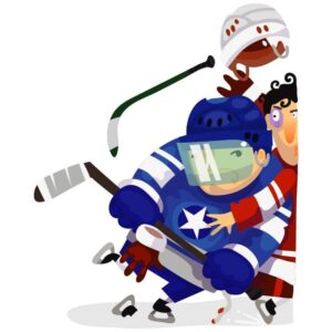 Young male ice hockey players