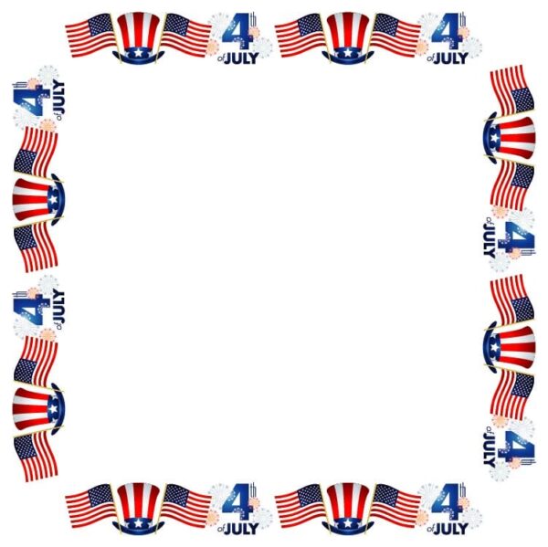 4th of july independence day USA frame border