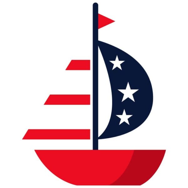 Americans flag boat or United states of america flag yacht