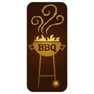 Barbecue grill with flames or BBQ grill with flames