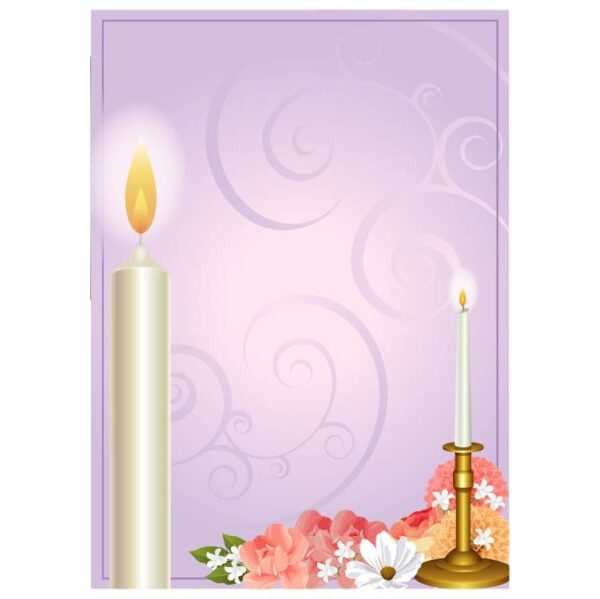Burning candle and showy flower as wedding or festival prayer