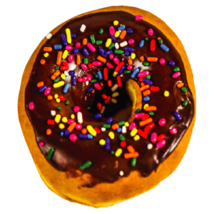 Caloric dunkin donuts chocolate sprinkled