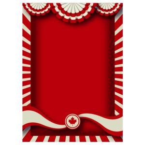 Canada celebration frame with canadian maple leaf