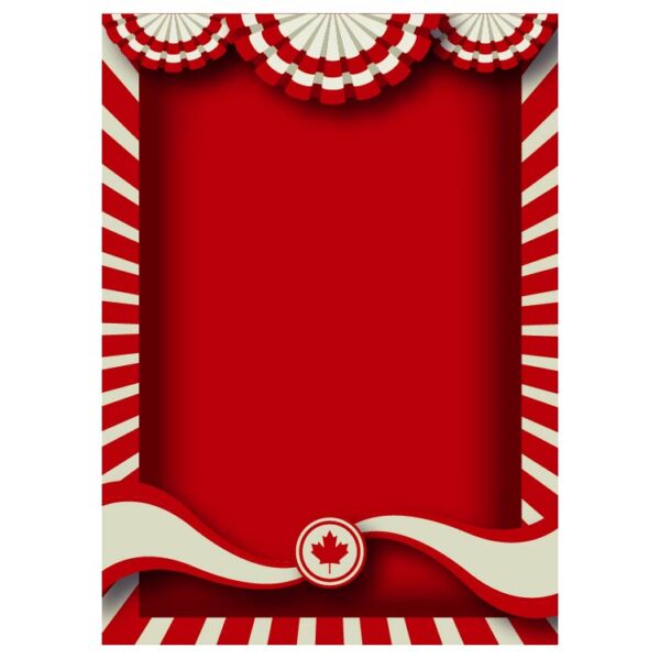 Canada celebration frame with canadian maple leaf