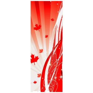 Canada flag national patriotic symbol wavy red satin lines and maple leaf holiday banner