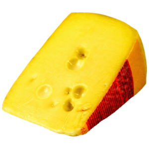 Cheese wedge natural and coloured with solid proteins