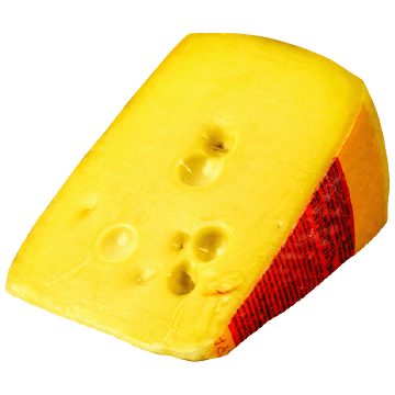 Cheese wedge natural and coloured with solid proteins