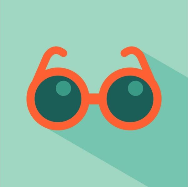 Circle sun glasses for children icon