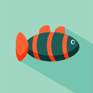 Clown fish icon with dark shadow