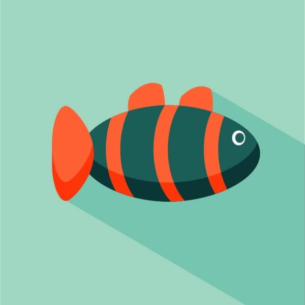 Clown fish icon with dark shadow