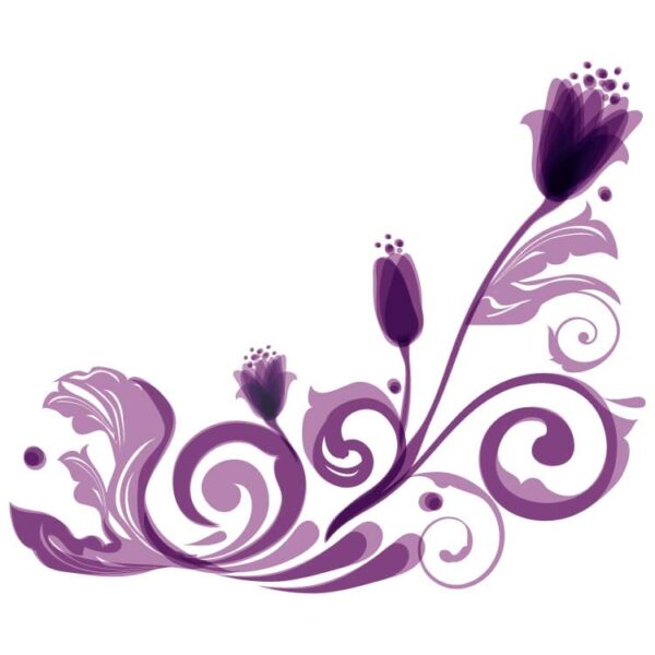 Dark purple vintage swirl flower free embroidery
