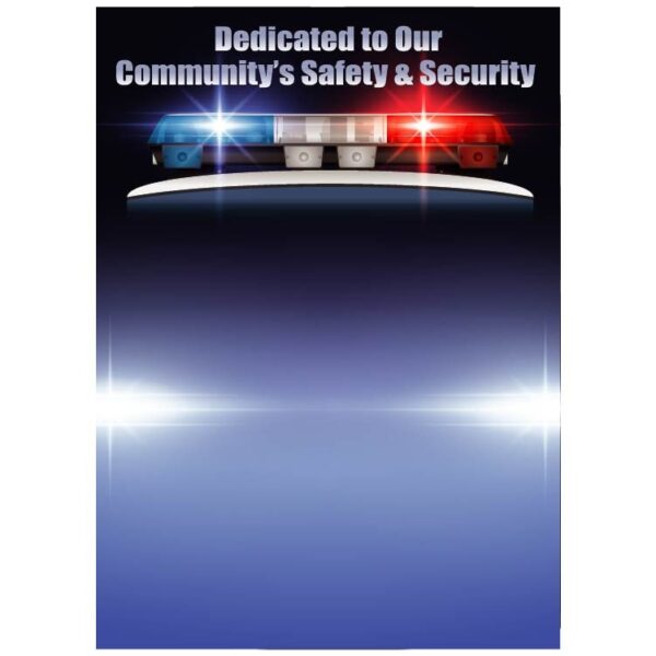 Dedication to our community safety and security theme police syrian