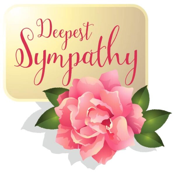 Deepest sympathy with rose flowers